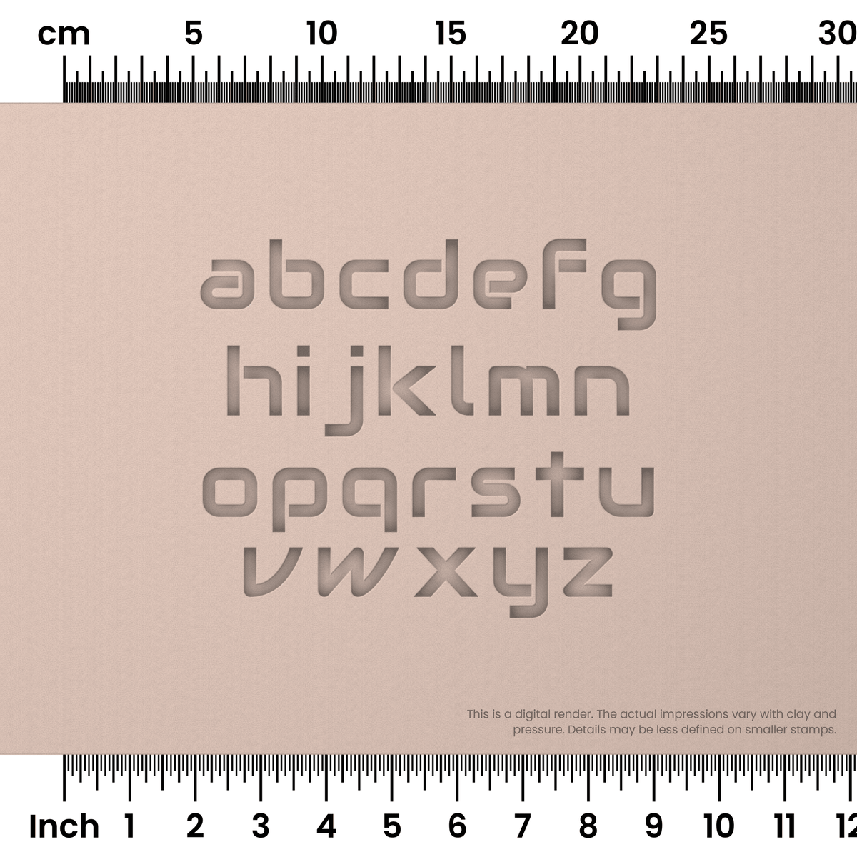 Audiowide | Lowercase | Alphabet Stamp Sets - Ceramind® Tools