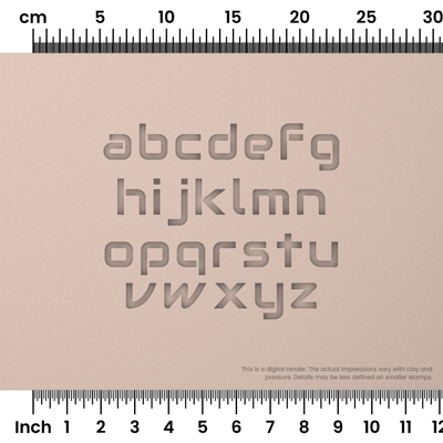Audiowide | Lowercase | Alphabet Stamp Sets - Ceramind® Tools