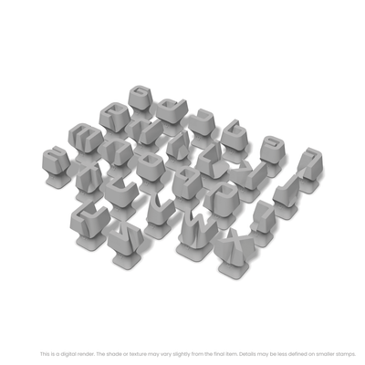 Audiowide | Lowercase | Alphabet Stamp Sets - Ceramind® Tools