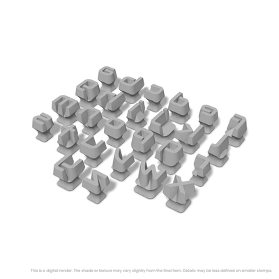 Audiowide | Lowercase | Alphabet Stamp Sets - Ceramind® Tools
