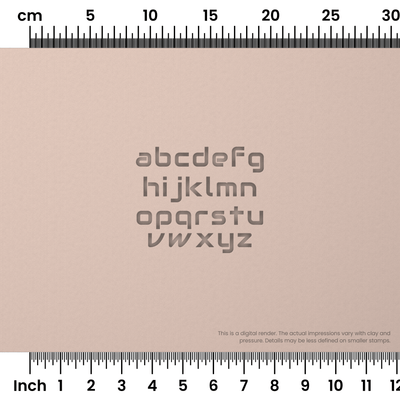 Audiowide | Lowercase | Alphabet Stamp Sets - Ceramind® Tools