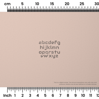 Audiowide | Lowercase | Alphabet Stamp Sets - Ceramind® Tools