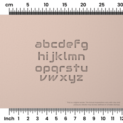 Audiowide | Lowercase | Alphabet Stamp Sets - Ceramind® Tools