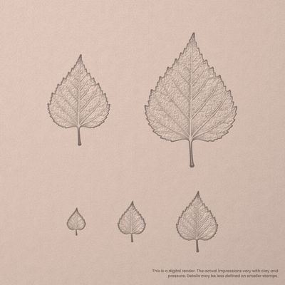 Birch Leaf Stamps - Photo Textured - Ceramind® Tools