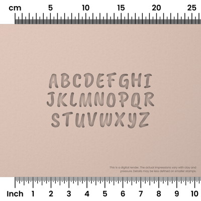 Caveat Brush | All Caps | Alphabet Stamp Sets - Ceramind® Tools