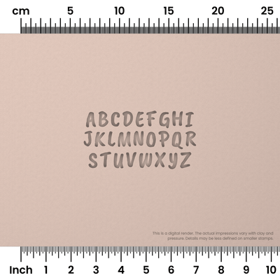 Caveat Brush | All Caps | Alphabet Stamp Sets - Ceramind® Tools