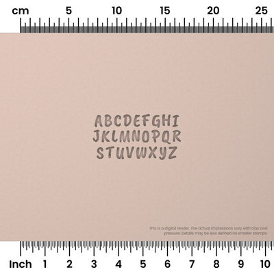 Caveat Brush | All Caps | Alphabet Stamp Sets - Ceramind® Tools