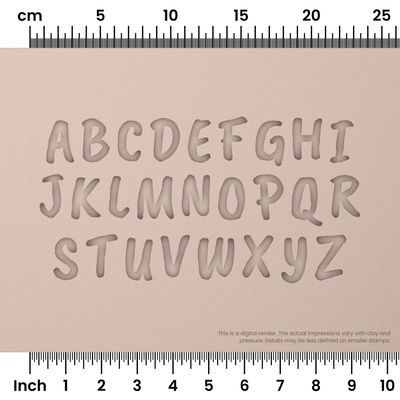 Caveat Brush | All Caps | Alphabet Stamp Sets - Ceramind® Tools