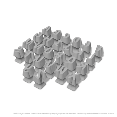 Caveat Brush | All Caps | Alphabet Stamp Sets - Ceramind® Tools