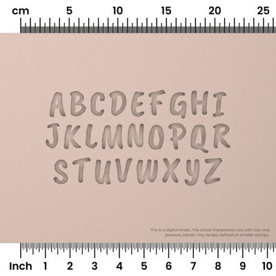Caveat Brush | All Caps | Alphabet Stamp Sets - Ceramind® Tools