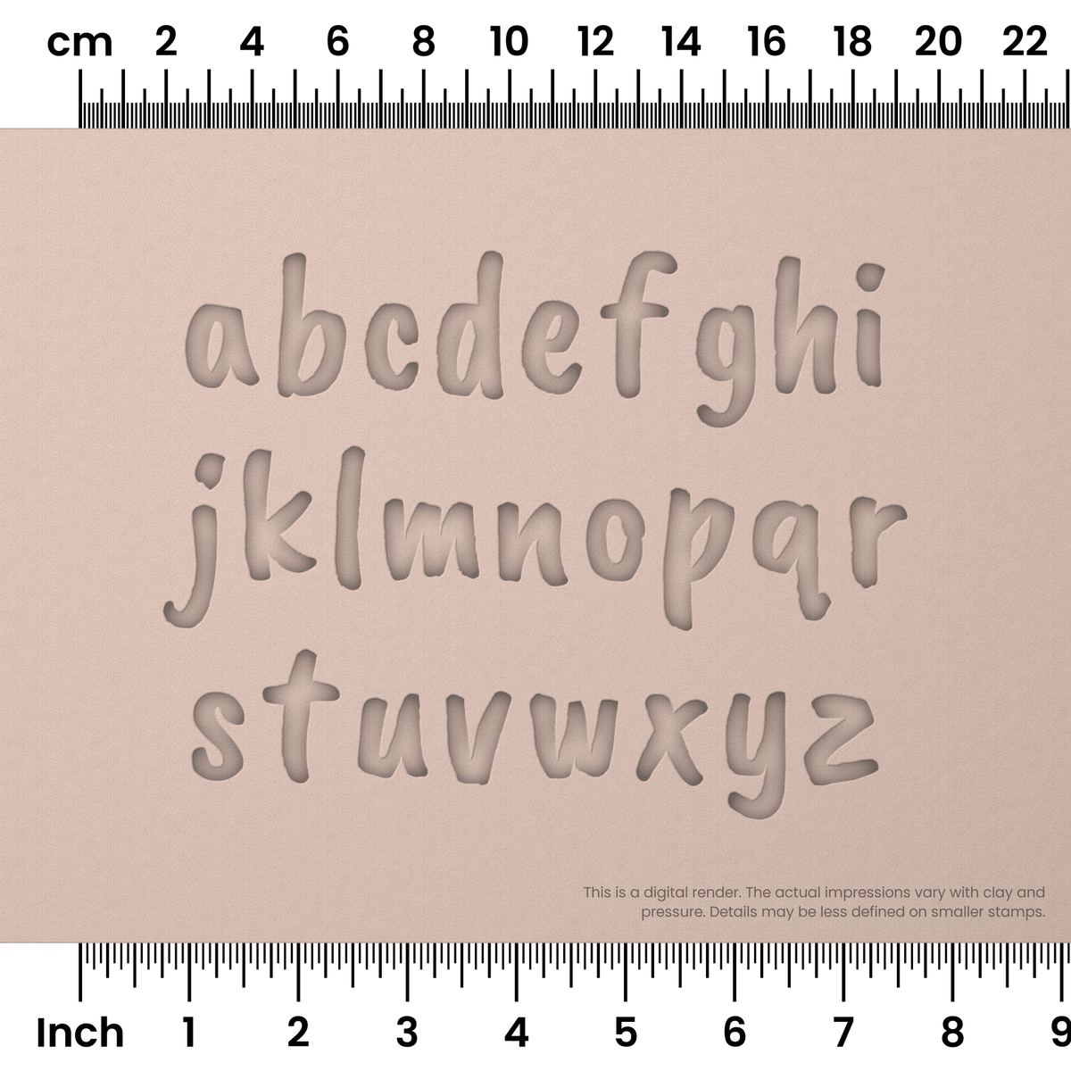 Caveat Brush | Lowercase | Alphabet Stamp Sets - Ceramind® Tools