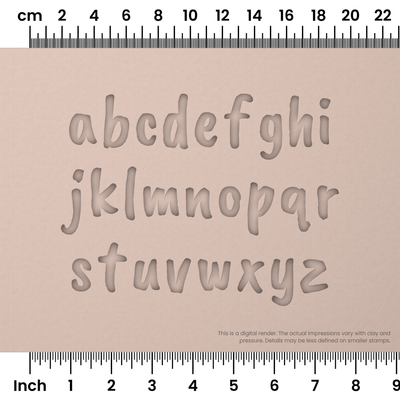 Caveat Brush | Lowercase | Alphabet Stamp Sets - Ceramind® Tools
