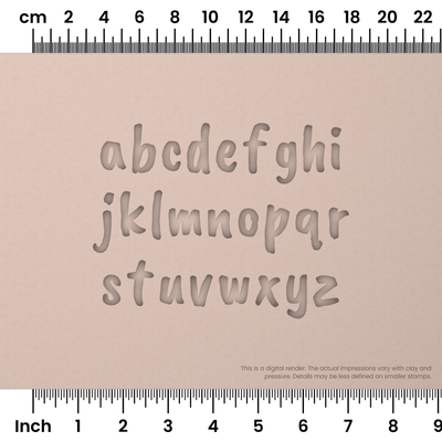 Caveat Brush | Lowercase | Alphabet Stamp Sets - Ceramind® Tools