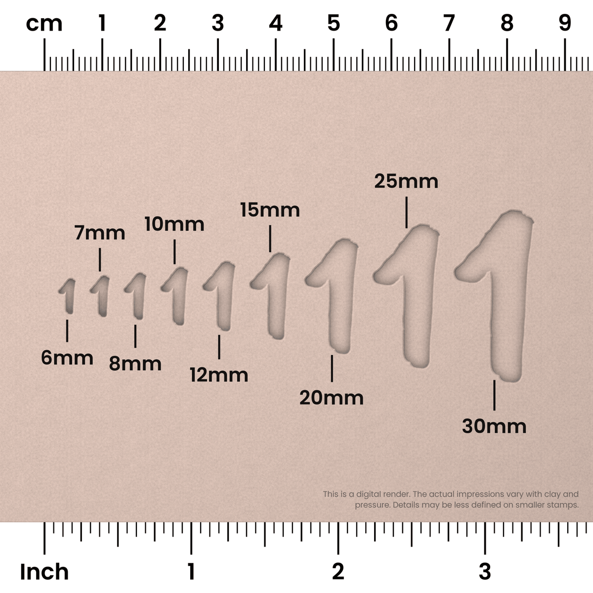 Caveat Brush | Number Stamp Sets - Ceramind® Tools