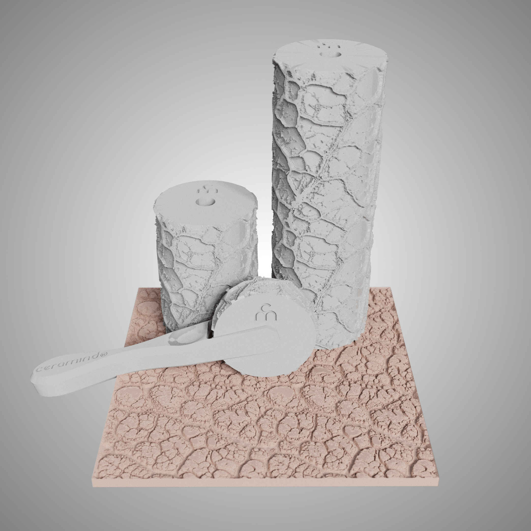 Clay Texture Roller - Coral Texture - Variation 02 - Ceramind® Tools