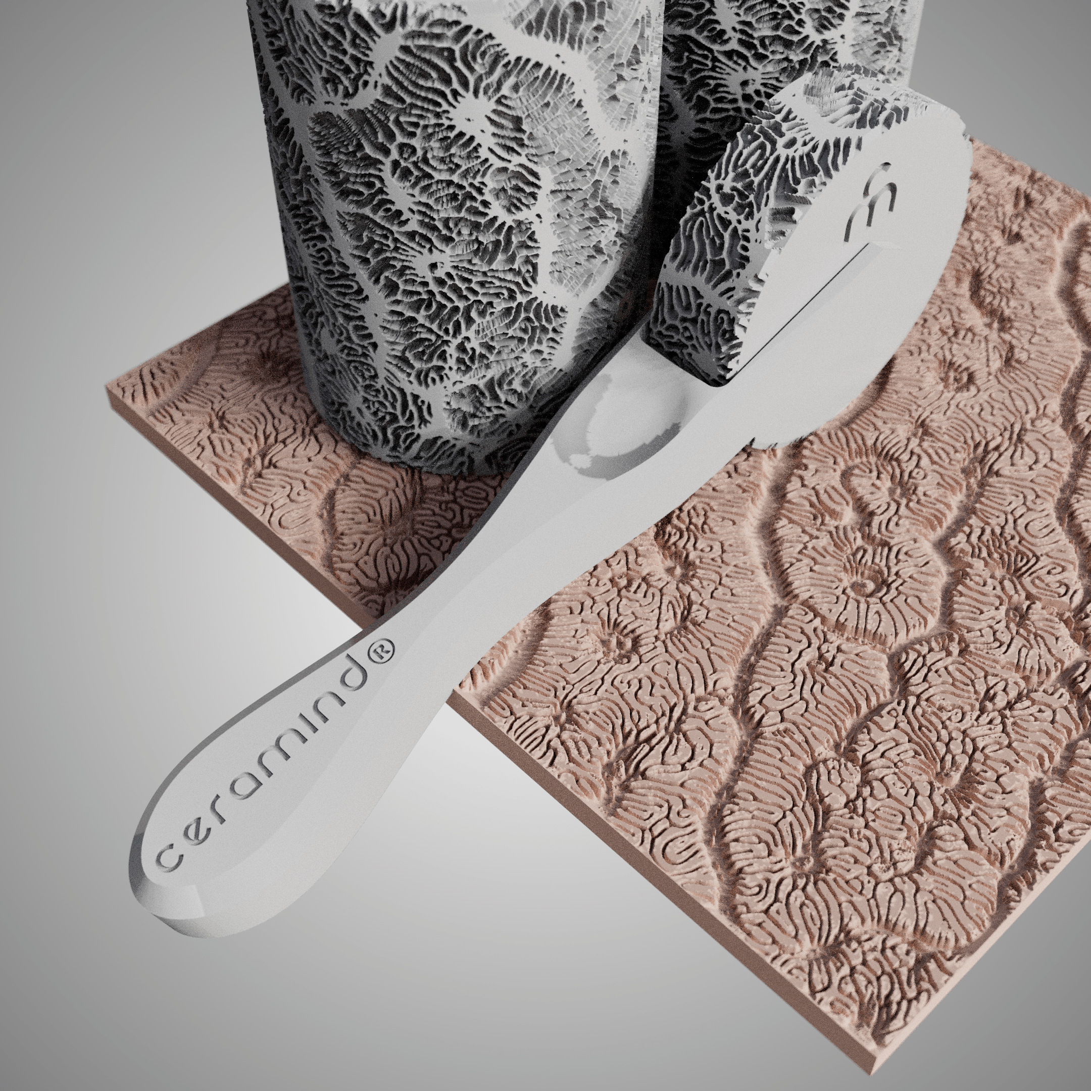 Clay Texture Roller - Coral Texture - Variation 03 - Ceramind® Tools