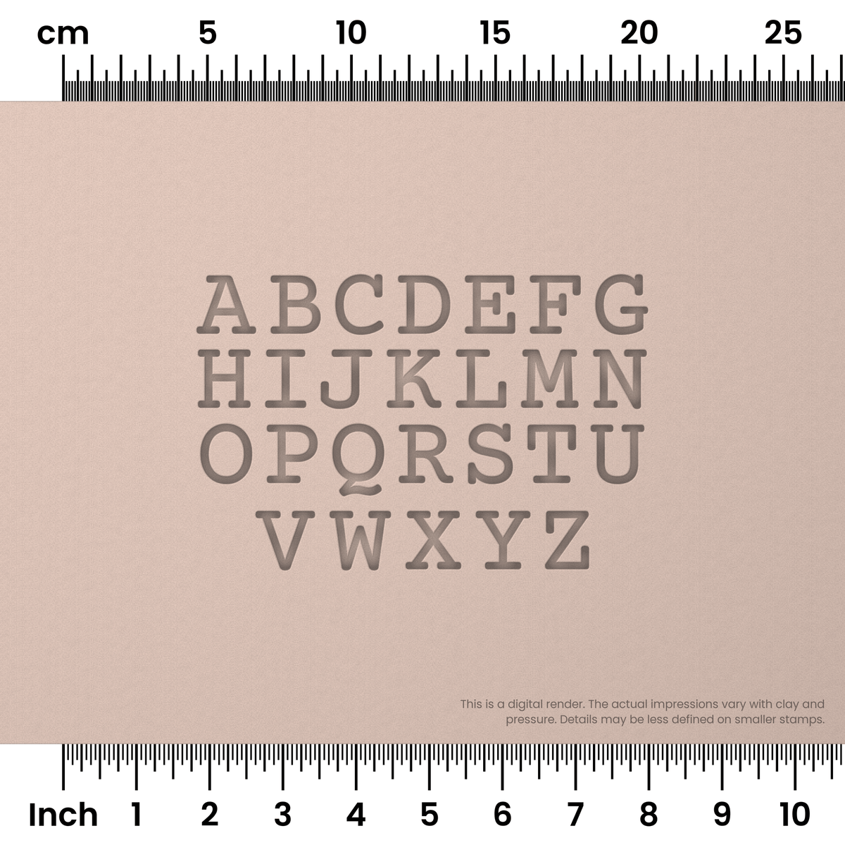 Courier Prime | All Caps | Alphabet Stamp Sets - Ceramind® Tools