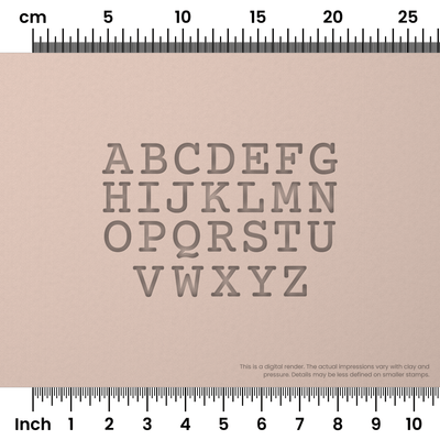 Courier Prime | All Caps | Alphabet Stamp Sets - Ceramind® Tools