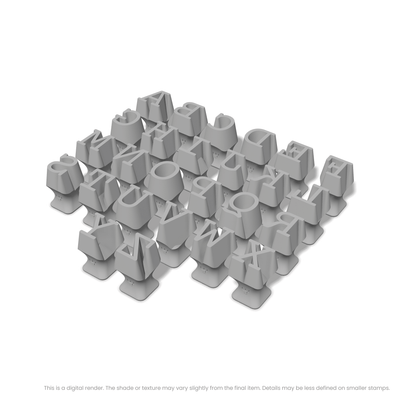 Courier Prime | All Caps | Alphabet Stamp Sets - Ceramind® Tools
