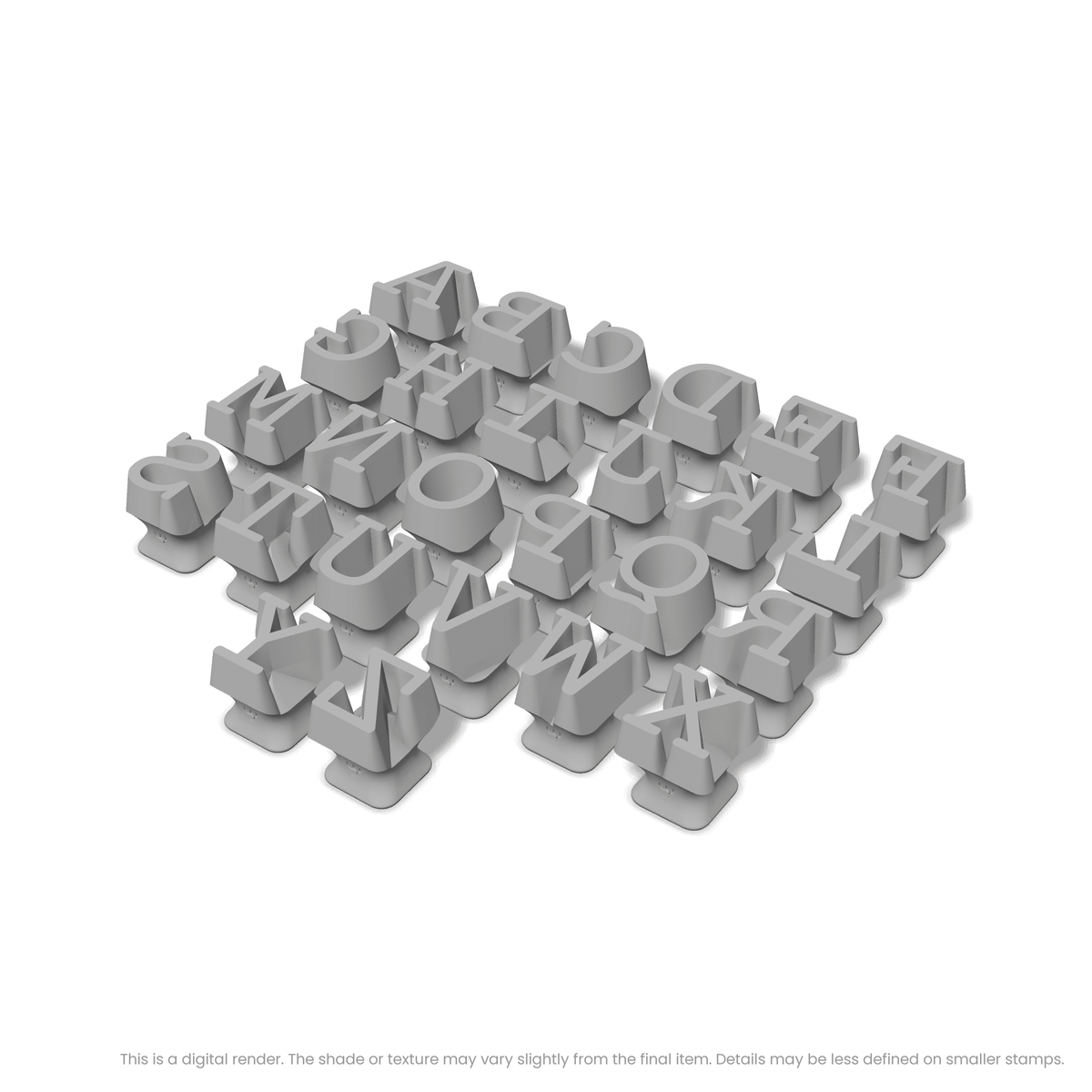 Courier Prime | All Caps | Alphabet Stamp Sets - Ceramind® Tools