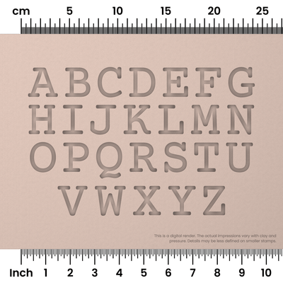 Courier Prime | All Caps | Alphabet Stamp Sets - Ceramind® Tools