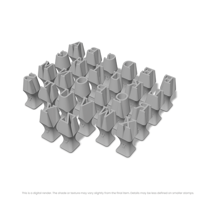 Courier Prime | All Caps | Alphabet Stamp Sets - Ceramind® Tools