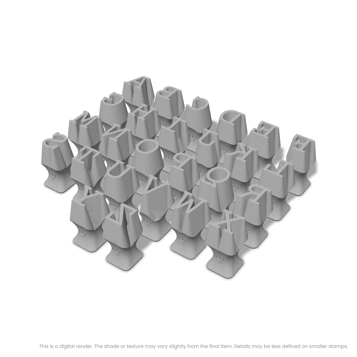 Courier Prime | All Caps | Alphabet Stamp Sets - Ceramind® Tools
