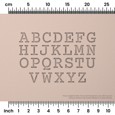 Courier Prime | All Caps | Alphabet Stamp Sets - Ceramind® Tools