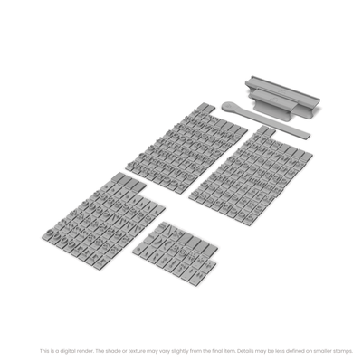 Courier Prime | Font Rail Stamp Sets | Letters, Numbers, and Symbols - Ceramind® Tools