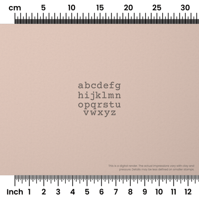 Courier Prime | Lowercase | Alphabet Stamp Sets - Ceramind® Tools