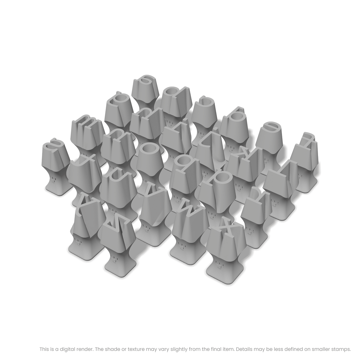 Courier Prime | Lowercase | Alphabet Stamp Sets - Ceramind® Tools