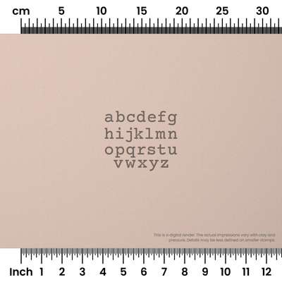 Courier Prime | Lowercase | Alphabet Stamp Sets - Ceramind® Tools