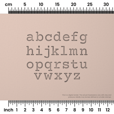 Courier Prime | Lowercase | Alphabet Stamp Sets - Ceramind® Tools
