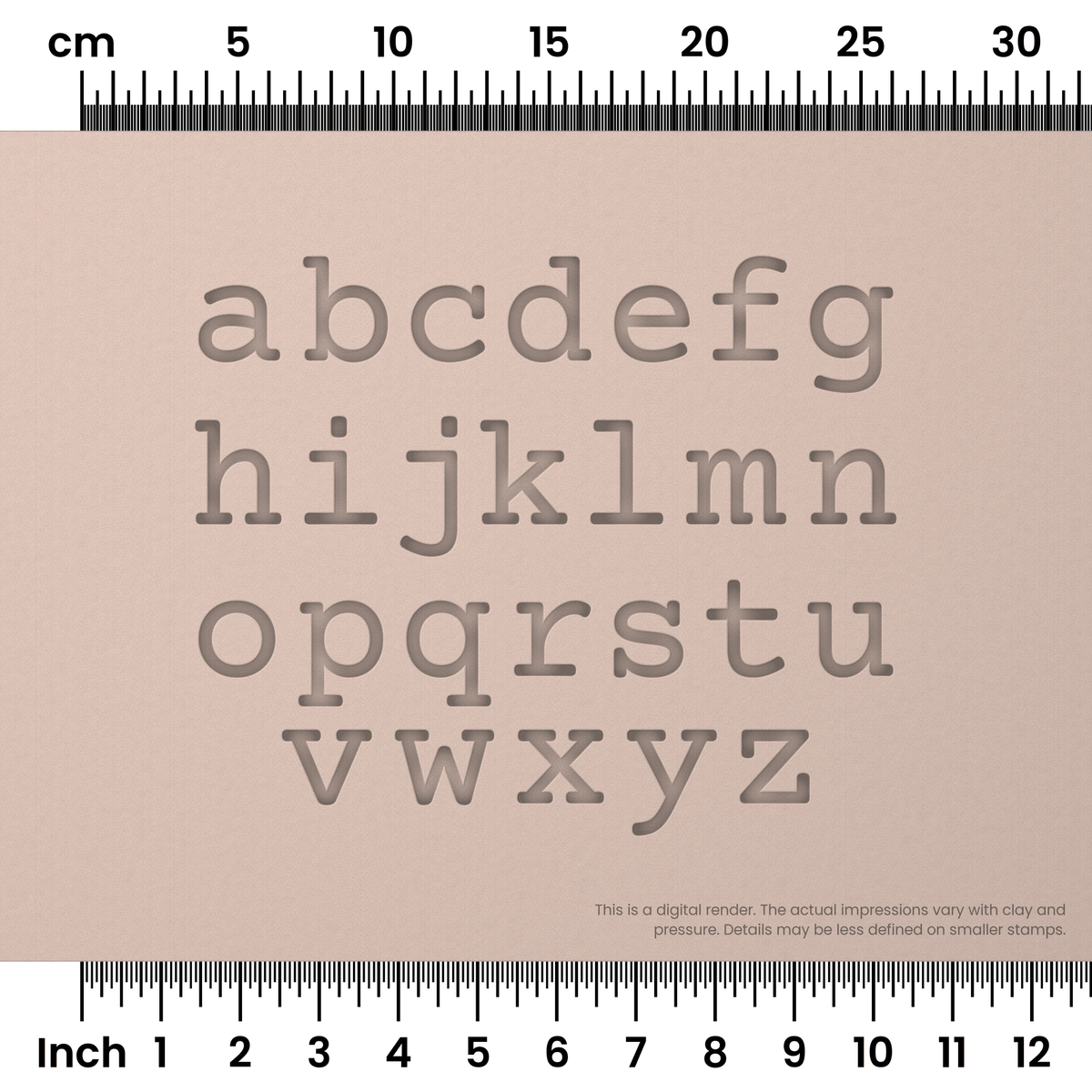 Courier Prime | Lowercase | Alphabet Stamp Sets - Ceramind® Tools