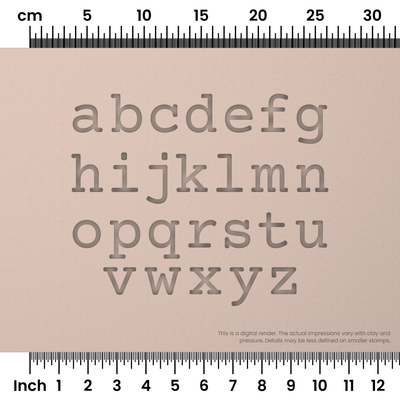 Courier Prime | Lowercase | Alphabet Stamp Sets - Ceramind® Tools
