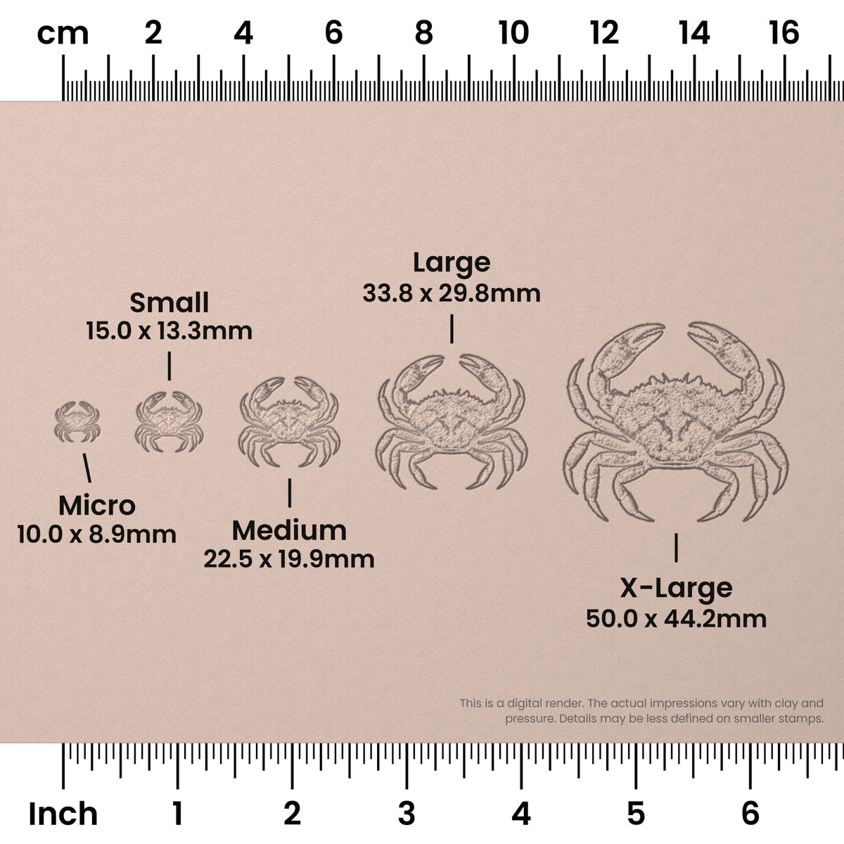 Crab Stamps - Photo Textured - Ceramind® Tools