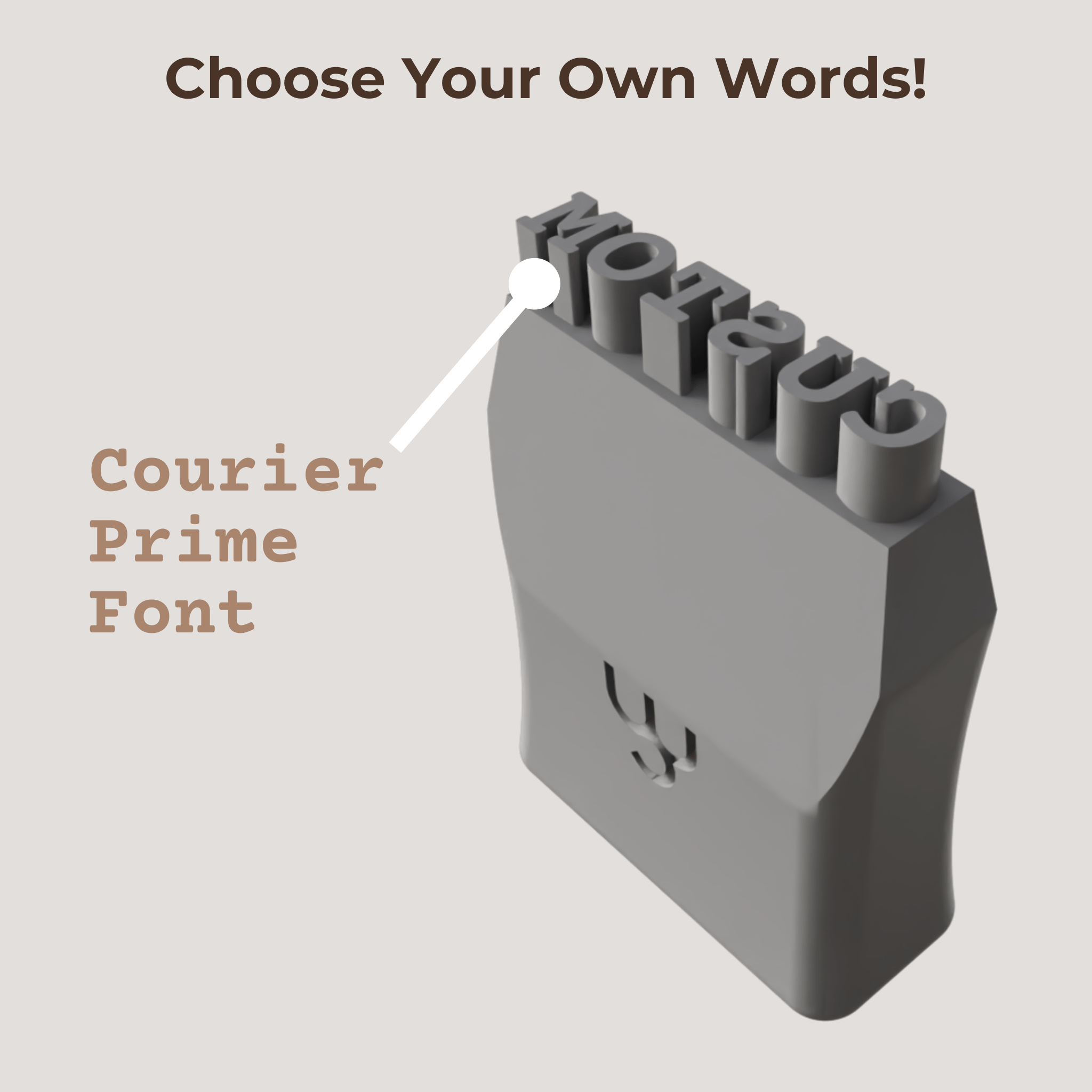Custom Word Stamp - Courier Prime Font - Ceramind® Tools