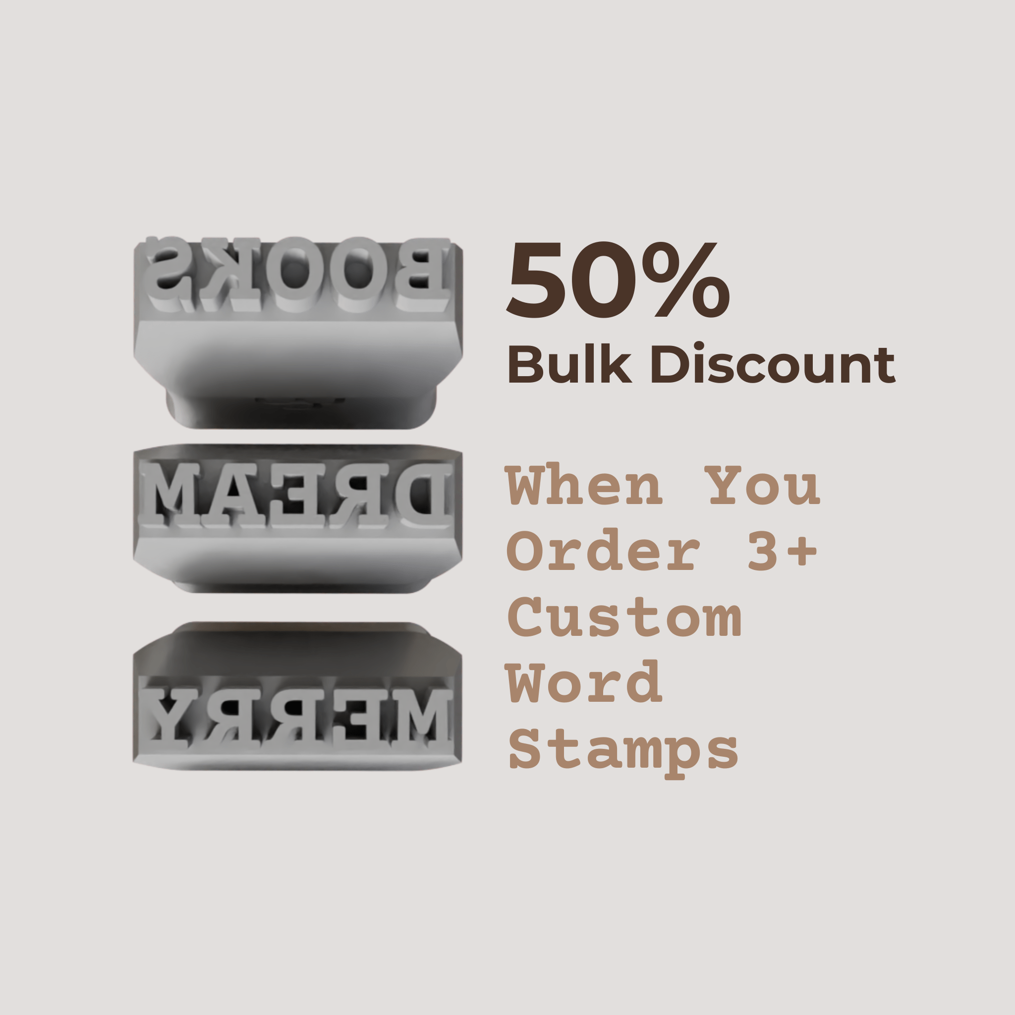 Custom Word Stamp - Courier Prime Font - Ceramind® Tools