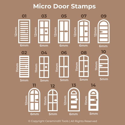 Door Stamp Set of 18 - Ceramind® Tools