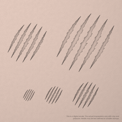 Halloween Five Claw Marks Stamps - Ceramind® Tools
