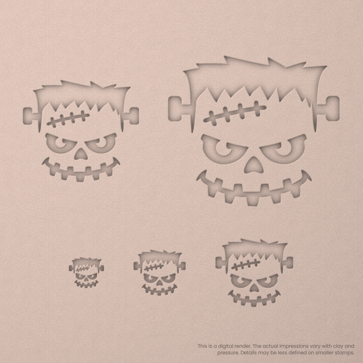 Halloween Frankenstein Head Stamps - Ceramind® Tools