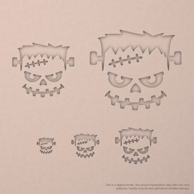 Halloween Frankenstein Head Stamps - Ceramind® Tools