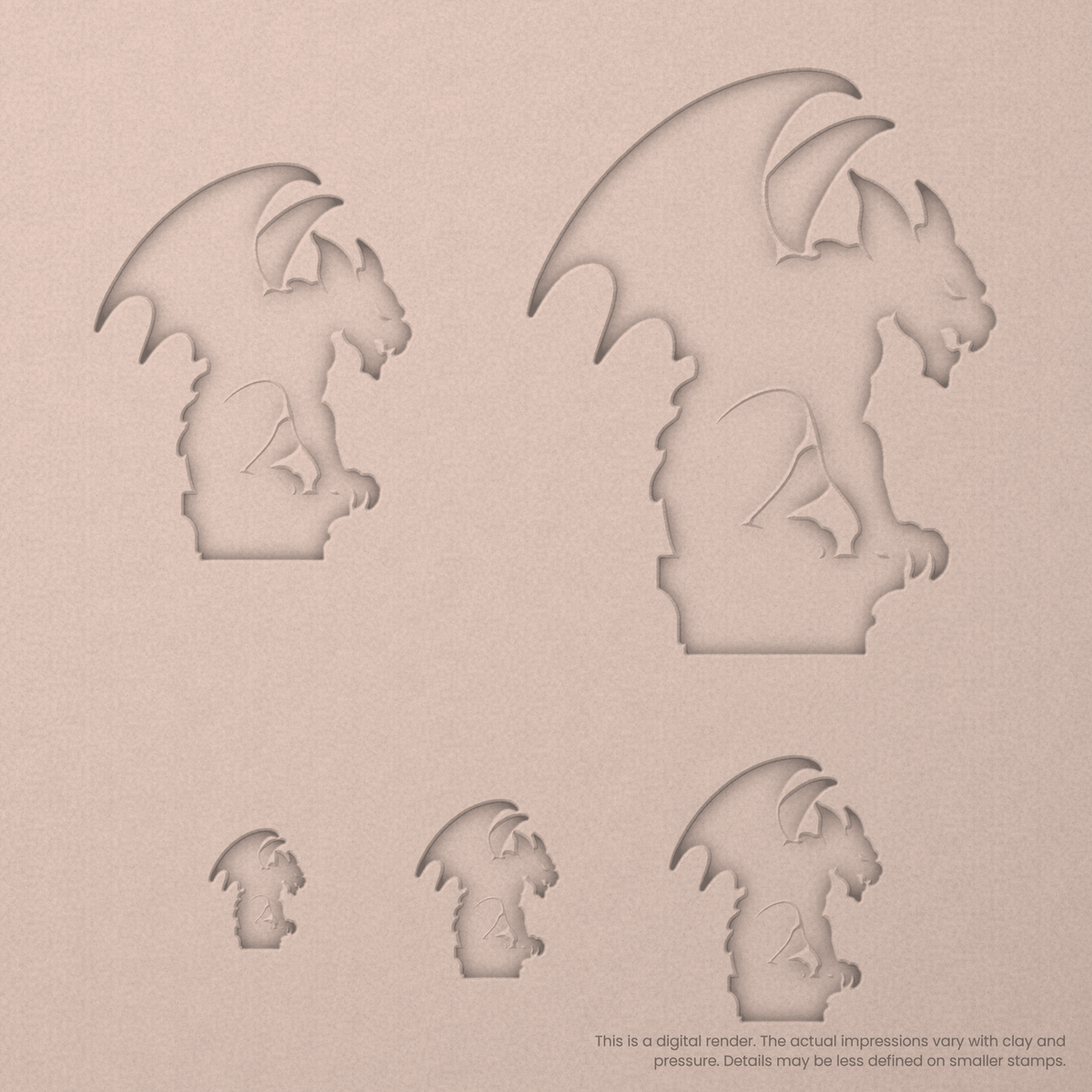 Halloween Gargoyle (Side View) Stamps - Ceramind® Tools