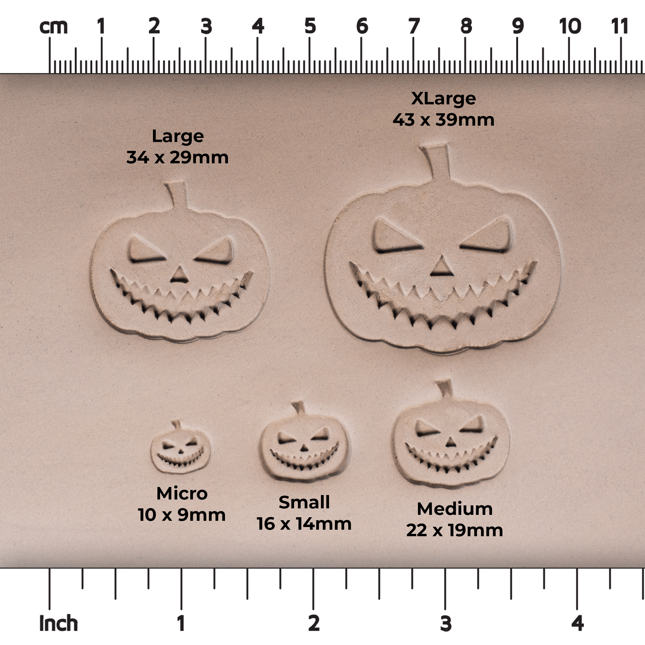 Halloween Jack - o - Lantern Pumpkin Stamps - Style 2 - Ceramind® Tools