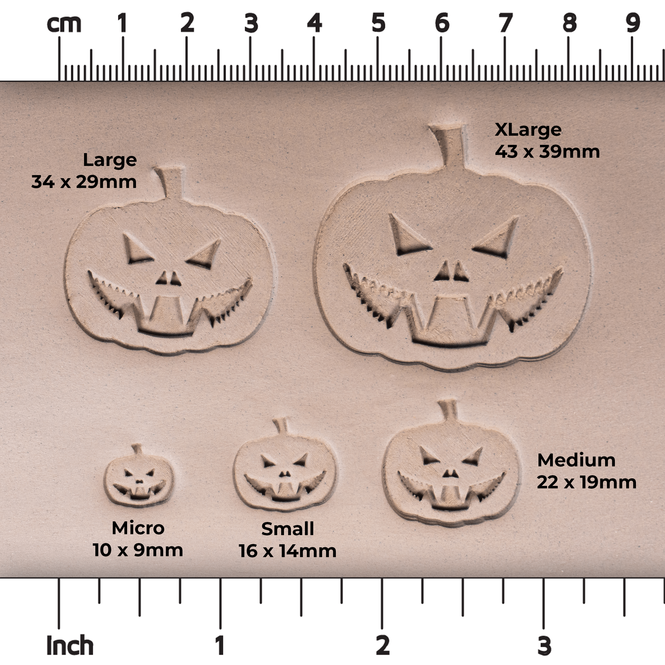 Halloween Jack - o - Lantern Pumpkin Stamps - Style 3 - Ceramind® Tools