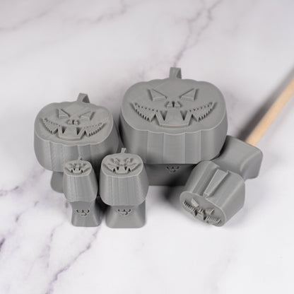 Halloween Jack - o - Lantern Pumpkin Stamps - Style 3 - Ceramind® Tools