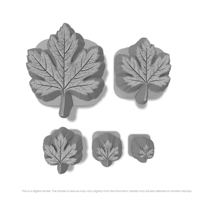 Hawthorn Leaf Stamps - Photo Textured - Ceramind® Tools