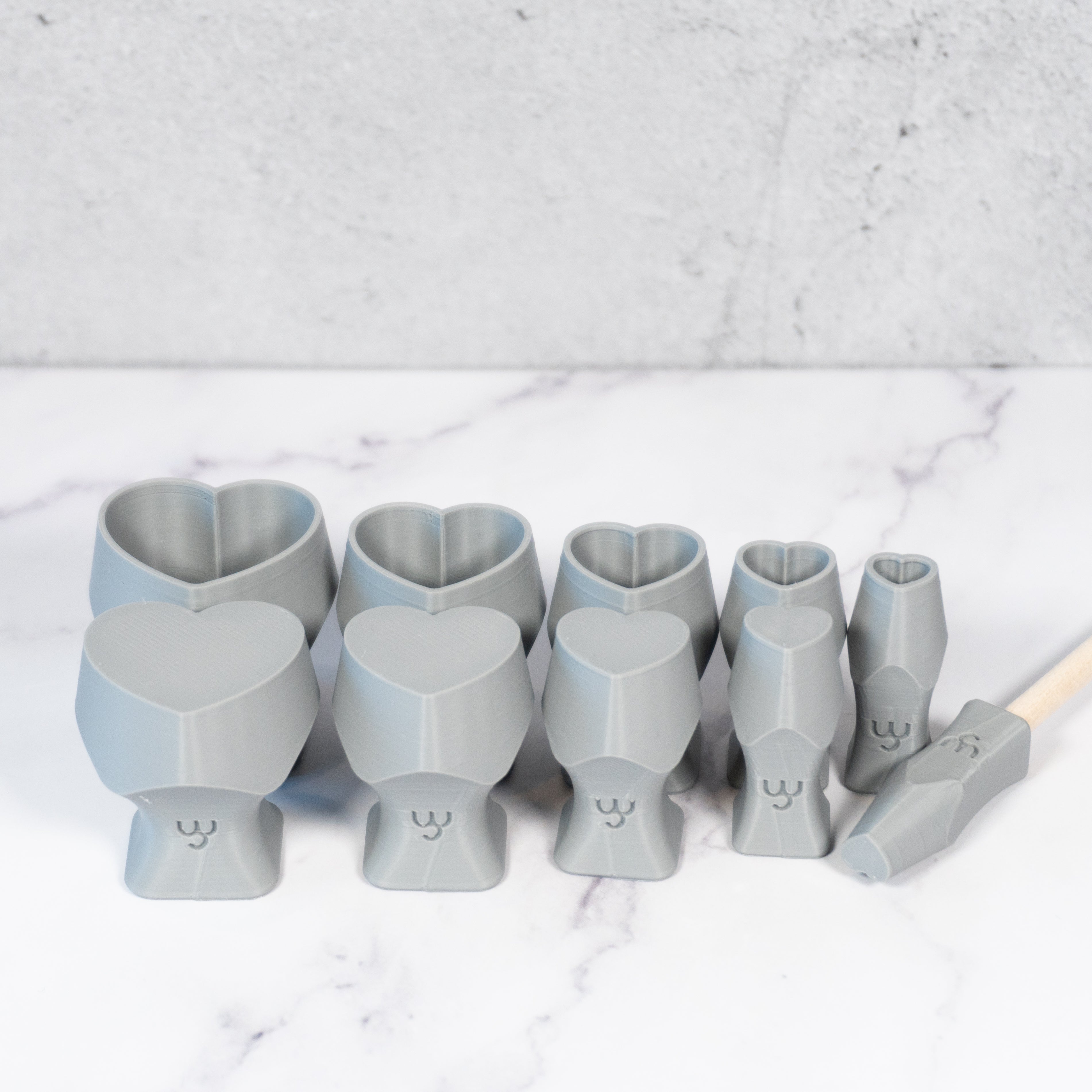 Heart Stamp Set of 10 - Ceramind® Tools