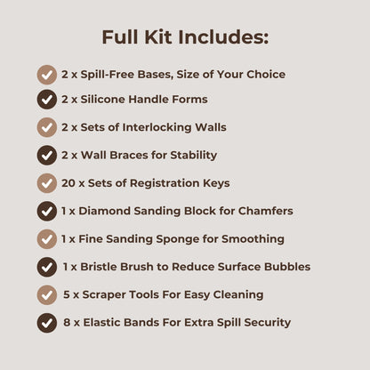 Hexagon Handle | Master Slip Casting Mold Kit | 3 Styles, 7 Sizes, 21 Total Variations - Ceramind® Tools