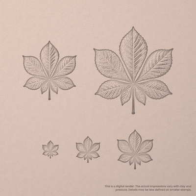 Horse Chestnut Leaf Stamps - Photo Textured - Ceramind® Tools